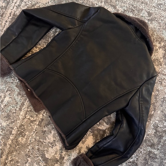 Mango Faux Leather Shearling Bomber Jacket - Picture 3 of 10